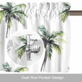 thumbnail image 6 of Green Palm Trees Kitchen Curtain Valances for Windows Farmhouse Short Curtains, Summer Botanical Modern Art Rod Pocket Valance Curtain for Bedroom Cafe Living Room, 6 of 8