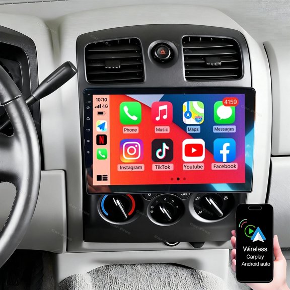 Eforcase 4 64G Car Radio for Chevy Colorado 2004-2006: 10.1 Inch HD Touch Screen Car Stereo with Wireless CarPlay Android Auto Bluetooth WiFi GPS FM 1080P Backup Camera SWC Mirror Link