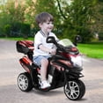 thumbnail image 2 of Moto montable para niños Costway Moto eléctrica Juguete de Batería 6 V 3 ruedas negro, 2 of 9