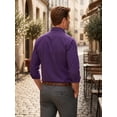 thumbnail image 5 of Mens Purple Dress Shirts Long Sleeve Casual Solid Wedding Dating Button Down Shirt with Pocket XL, 5 of 7