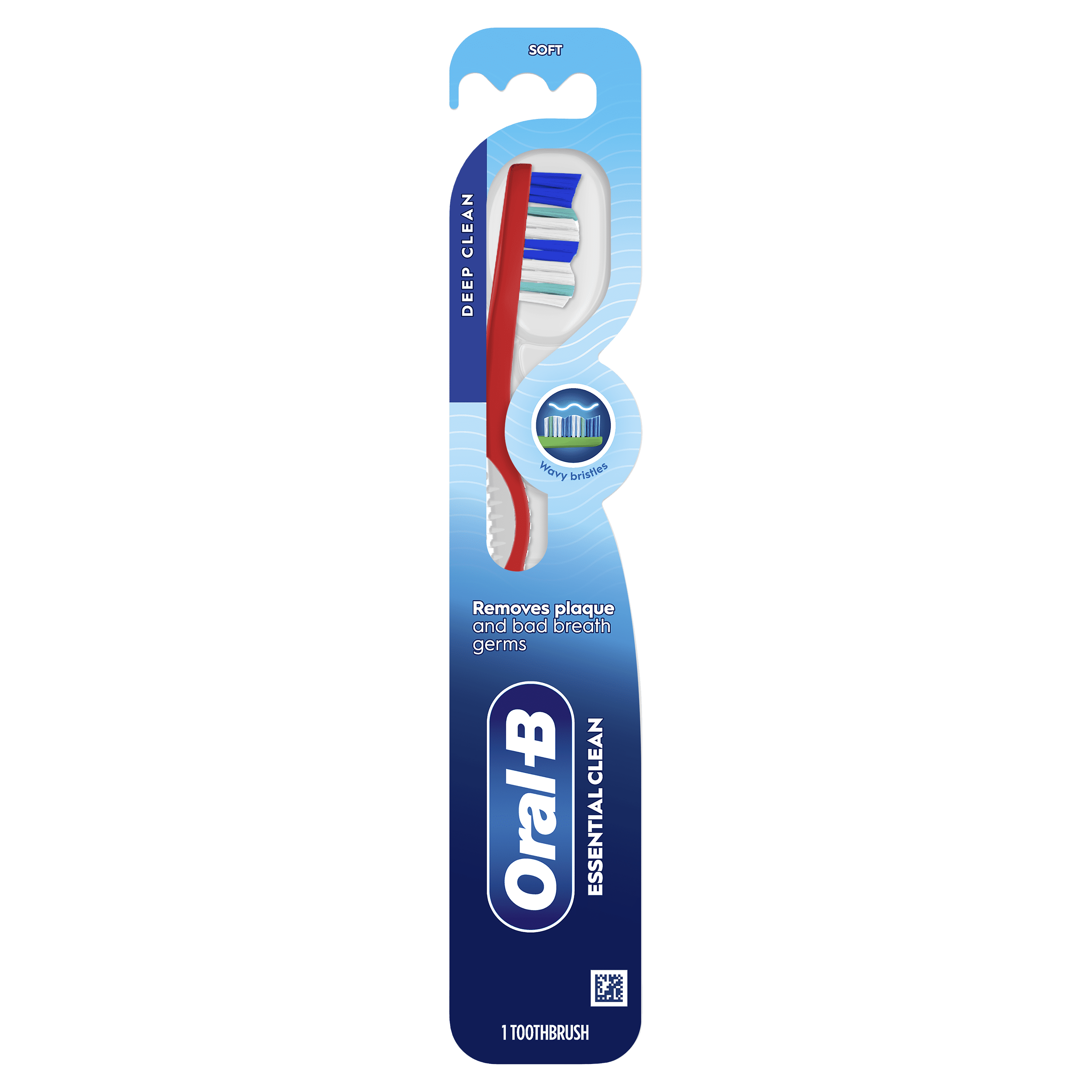 (6 pack) Oral-B Toothbrush, Essential Clean Manual Toothbrush, Soft Bristles, 1 Count