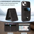 thumbnail image 5 of Compatible with Magsafe 2 in 1 Detachable for iPhone 13 Wallet Case with Card Holder Women Men, Magnetic PU Leather RFID Blocking Flip Kickstand Credit Slots,for iPhone 13, Black, 5 of 11