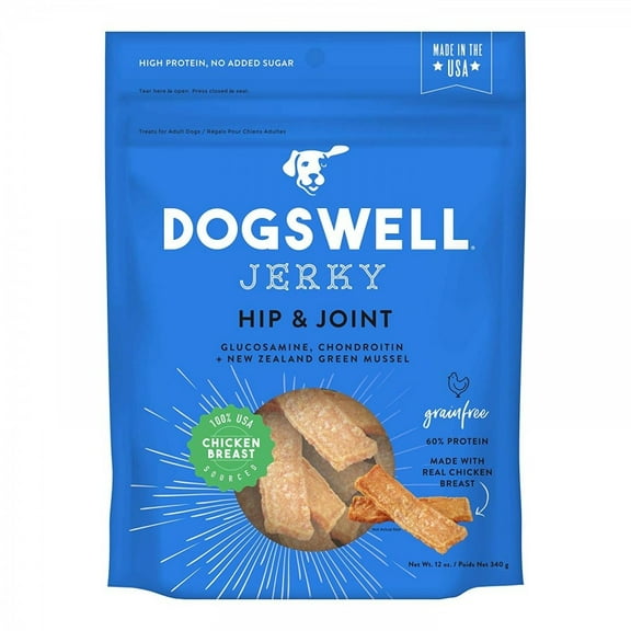 36 oz (3 x 12 oz) Dogswell Jerky Hip & Joint Dog Treats - Chicken