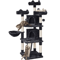 Renwick 68.5in Multi-Level Cat Tree Caves Condos, Black
