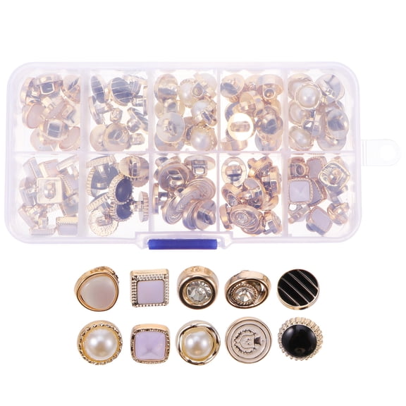 MUSEYA Buttons Bulk Decorative Alloy Buttons Assorted Color 1 Box/100pcs