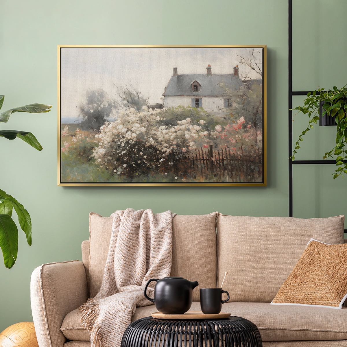 Vintage Landscape-XIV By Wexford Home Framed in Gold Wood Gallery Wrapped Canvas 25 in. x 37 in.