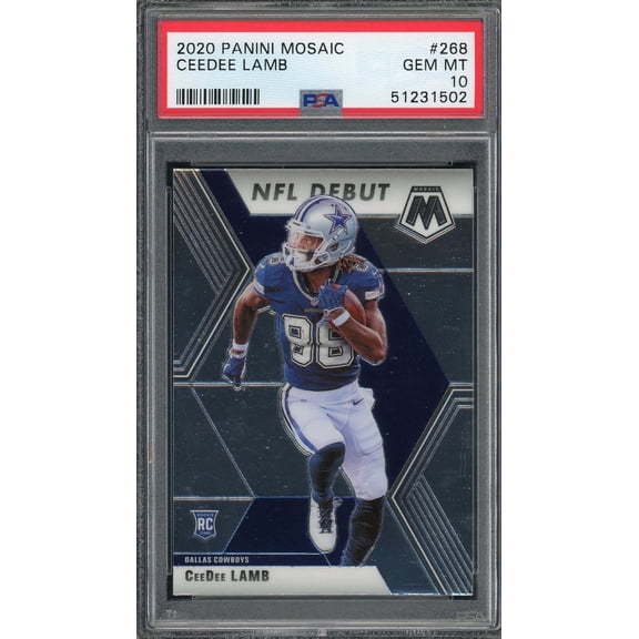 Ceedee Lamb 2020 Panini Mosaic Football Rookie Card RC #268 PSA 10