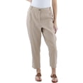 thumbnail image 2 of Calvin Klein Womens Linen Blend Ankle Cropped Pants, 2 of 4