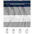 thumbnail image 5 of Navy Blue Grey Stripe Wrap Around Bed Skirts for Queen Bed 18" Drop,Bed Skirt with Adjustable Elastic Belt Dust Ruffle Bed Valance for Bedroom Hotel Modern Art Horizontal Striped Bed Frame Cover, 5 of 7