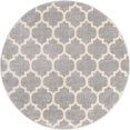 thumbnail image 4 of Unique Loom Trellis Collection Area Rug - Philadelphia (6' 1" Round Light Gray/Beige), 4 of 11