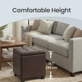 thumbnail image 6 of LEDREM Storage Ottoman with Hinged Lid, 14-Gallon Footrest Stool with Solid Wood Frame, 660lb Capacity for Living Room, Bedroom, Deep Burgundy, 6 of 7