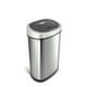 thumbnail image 1 of NINESTARS DZT-50-9 Bote de basura automático con sensor de movimiento infrarrojo sin contacto, 13 gal 50 L, base de acero inoxidable (ovalada, tapa plateada/negra), 1 of 5