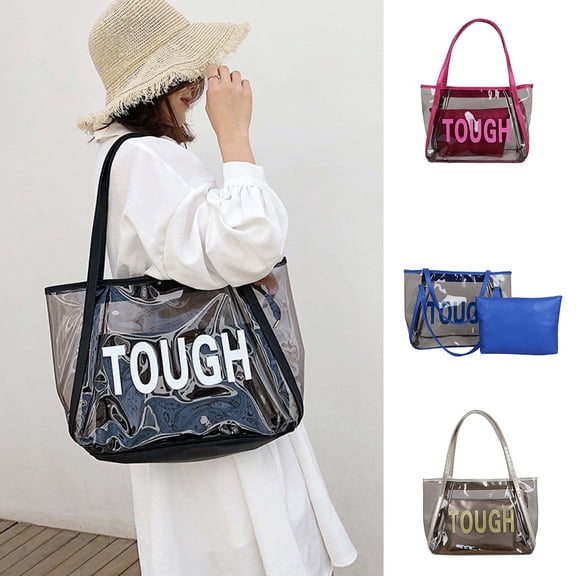 Transparent Shoulder Bag Women Clear Crossbody Messenger Handbag Portable Fashion Bag Perfect For Beach Travel And Casual Outings