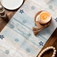 thumbnail image 3 of Navy Blue Beige Starfish Table Runner 70 Inches, Coastal Nautical Summer Coral Shell Bed Runner Dresser Scarves Tabletop for Indoor Outdoor Parties/Ceremony/Banquet, 13" x 70", 3 of 9