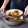 thumbnail image 5 of 2-in-1 Enameled Cast Iron Cocotte Double Braiser Pan with Grill Lid 3.3 Quarts - Barbecue, 5 of 6