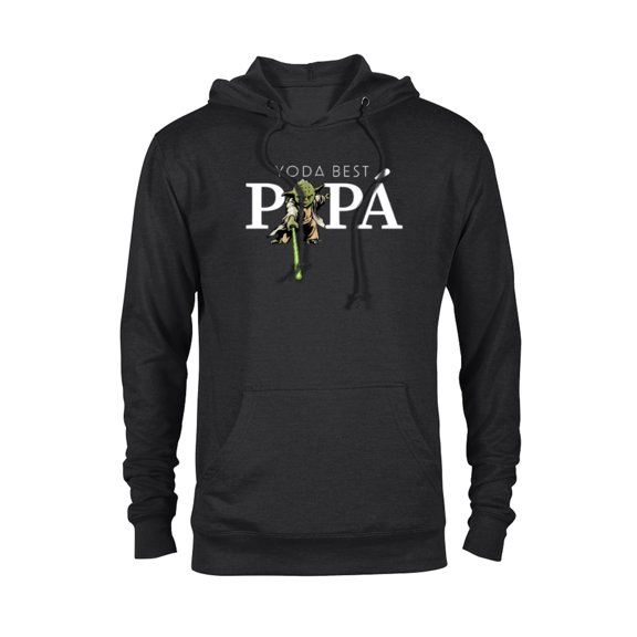 Star Wars Yoda Lightsaber Best Papá Birthday Día del Padre - Pullover Hoodie for Adults - Customized-Black