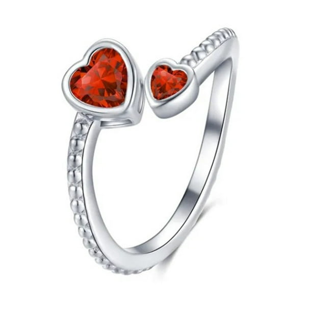 Anillos de Pareja Que Coinciden Anillo Ajustable Anillo de Cumpleaños de Piedra Anillo de Pareja Corazón Constelación Joyería de Cumpleaños Anillos de Parejas Conjunto