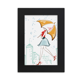 thumbnail image 1 of Paraguas lluvia dama vestido de ciudad Marco de Fotos de escritorio imagen Arte Negro Pintura 5x7 pulgadas, 1 of 4