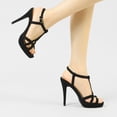 thumbnail image 2 of BLISSFUL STEP Women's T Strap Slingback Platform Heeled Sandals, 2 of 7
