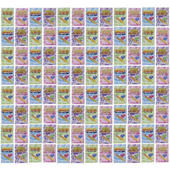 48 Mini Puzzle Books - Tiny Maze/Crossword/Word Search/Tic-Tac-Toe - Travel Fun Game - Classic Game - Party Favors - Gift Bags - Goody Bags / Prizes / Rewards Box - Bulk 4 Dozen