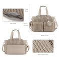 thumbnail image 5 of Sunyuer Diaper Bag Tote for Daily Use, Quilted Mommy Bag Function Maternity Bag Diaper Changing Messenger with Shoulder Strap Wet Pocket, 5 of 8