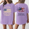 thumbnail image 2 of 250 Years We The People Semiquincentennial 1776 2026 Oversized Short Sleeve T Shirt American Flag Print Top Purple S, 2 of 5