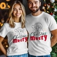 thumbnail image 4 of Camisetas gráficas informales de manga corta para hombre con texto "Feliz Navidad, Papá Noel", 4 of 8