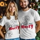 thumbnail image 4 of Camisetas gráficas informales de manga corta para hombre con texto "Feliz Navidad, Papá Noel", 4 of 8