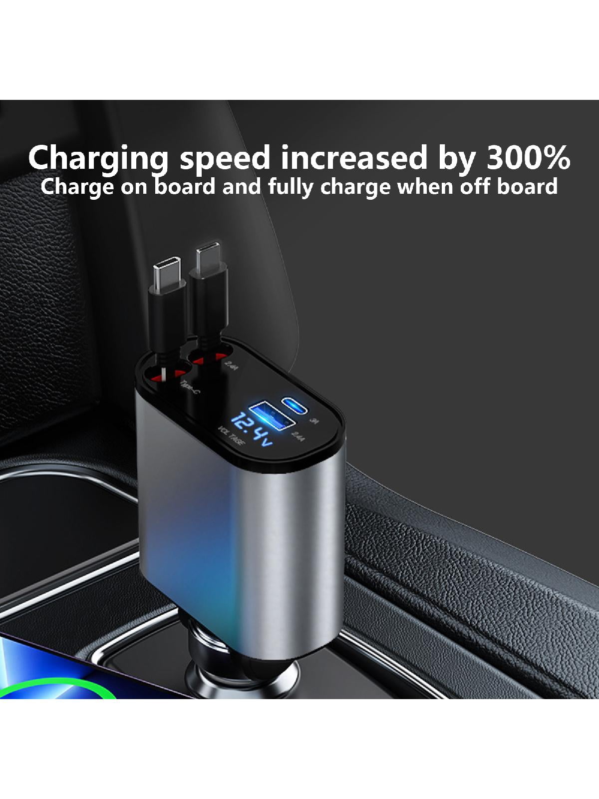 Retractable Car Charger USB C Car Charger Adapter Car Charger Fast Charging Converter for Men Women Car Accessories