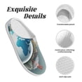 thumbnail image 5 of Lsque Let's go Travel Pattern Womens Comfort Cotton on Scuff With Memory Foam and Anti-skid Sole Slipper-37/38, 5 of 7