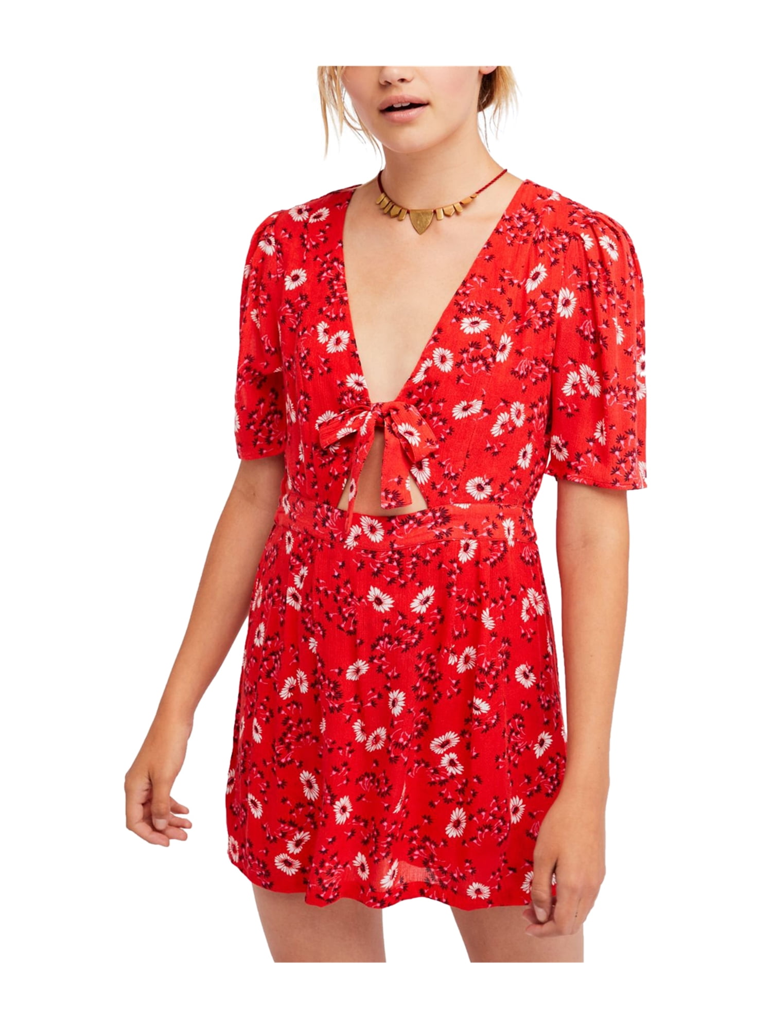 free people red romper