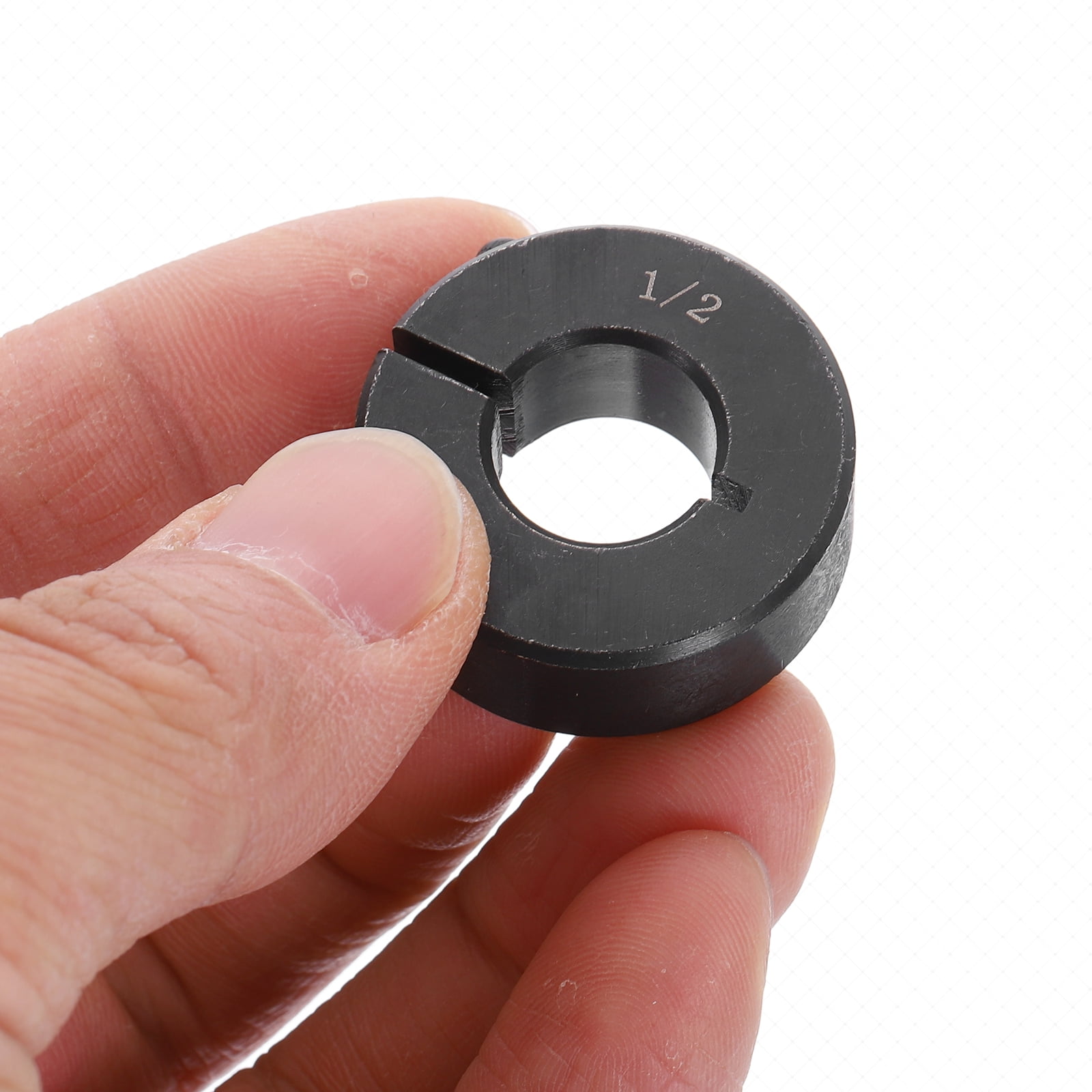 8pcs Single Split Shaft Collar 1/2" Bore One-Piece Clamping Collar, Black Oxide Steel Lock Collar Clamp