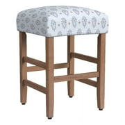 HomePop 25" Indoor Square Backless Upholstered Counter Stool, Sage Paisley Medallion Print