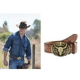 thumbnail image 2 of lanema Vintage Men Waistband Jeans Belt Large Buckle Cowboy Belt Male Casual Pants Belt, 2 of 9