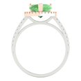thumbnail image 4 of 2.27ct heart cut green Zircon 14k 2 tone gold halo Bridal Wedding Engagement Promise Anniversary Ring for Women size 7.75, 4 of 7