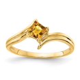 thumbnail image 1 of 14K Yellow Gold 4mm Princess Cut Citrine ring, 1 of 1