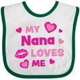 thumbnail image 3 of Inktastic Valentine's Day My Nana Loves Me Hearts and Lips Boys or Girls Baby Bib, 3 of 4