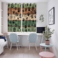 thumbnail image 4 of Dark Sage Green Brown Kitchen Curtains Window Panels, Farmhouse Dog Paw Vintage Insulated Window Treatment Curtain, Grommet Curtains for Bedroom/Living Room/Bathroom, 2 Piece 52"Wx63"L, 4 of 8
