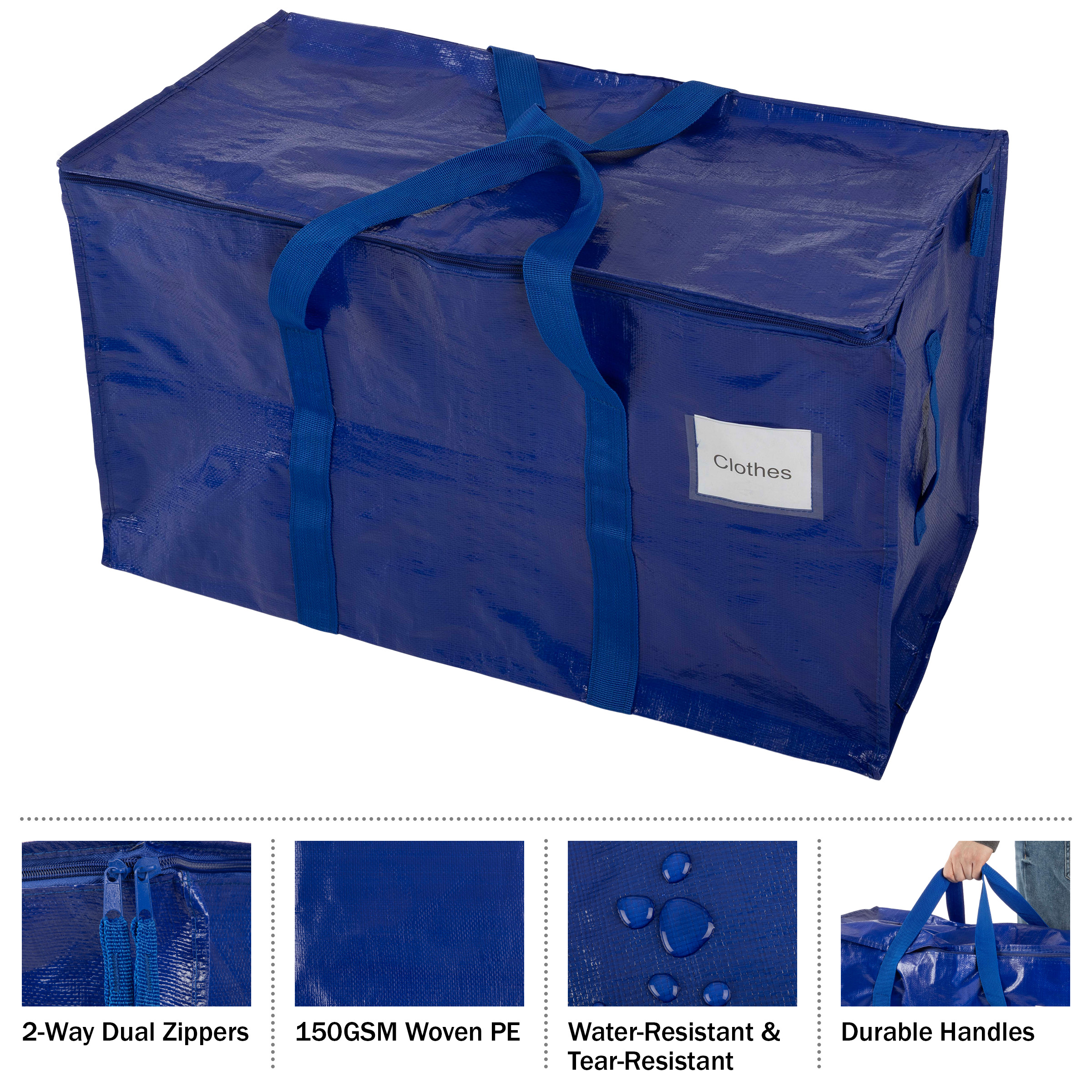 Home-Complete 10-Pack 26.79-inch Moving Bags with Dual Zippers and Durable Handles