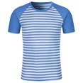 thumbnail image 4 of Wuxian Kids Toddler Carnival Shirt Classic Stripe Print Round Neck Short Sleeve Tee Top Casual Fashionable Comfortable Breathable Raglan Sleeve Relaxed T-Shirt Blouse Basic Tees,Blue,18-24 Months, 4 of 4