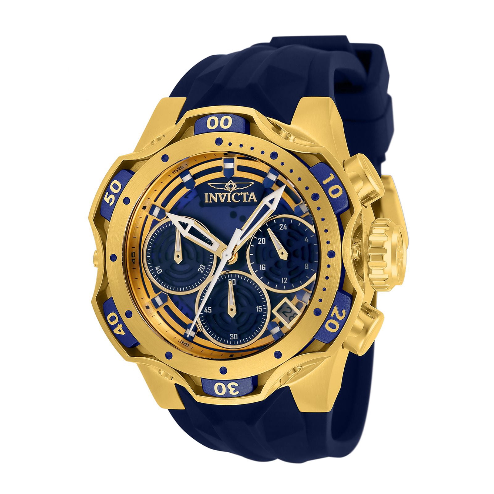 Bracelet En Caoutchouc/silicone Bleu Pour Montre Invicta Venom - Référence 10169 - Neuf Avec étiquette