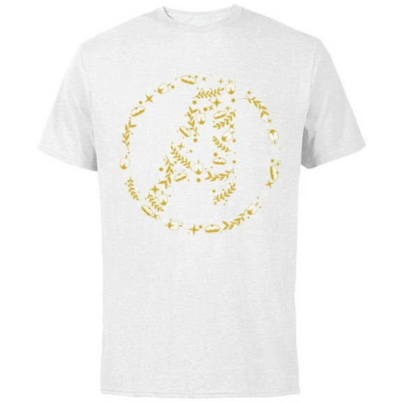 Marvel Hanukkah Holiday Dreidels & Sufganiyot Avengers Logo - Short Sleeve Cotton T-Shirt for Adults - Customized-White