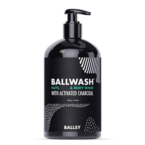 Gel de baño Ballsy Ballwash Charcoal, 473 ml, con aceite de coco, para hombre