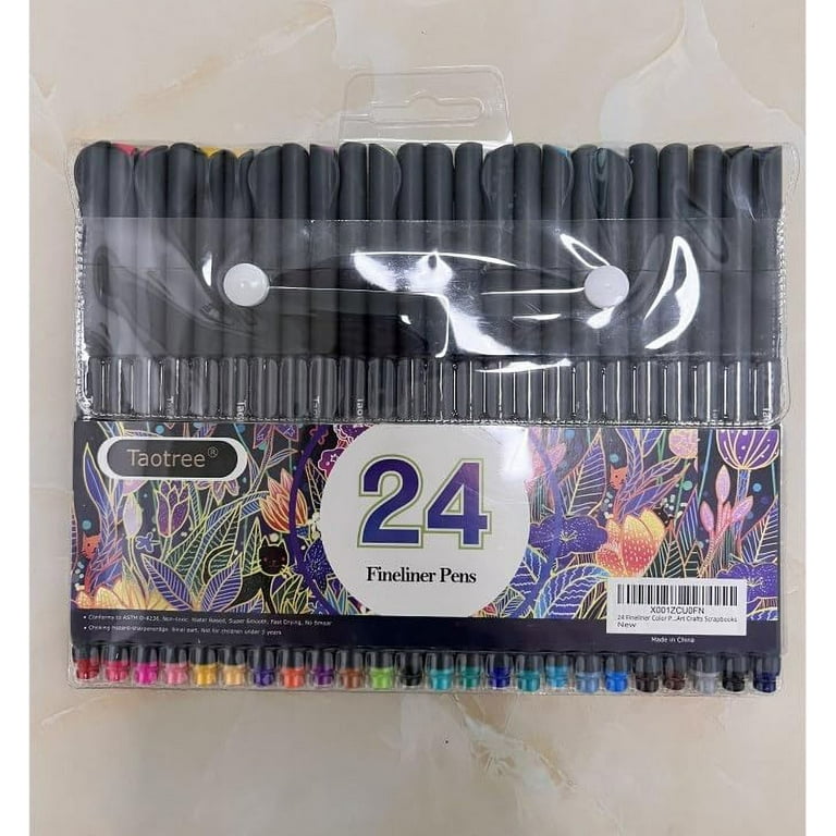 24 Fineliner Colour Pens Set, Taotree 0.38mm Fine Line Coloured Sketch  Writing Drawing Pens for Bullet Journal Planner Note Taking and Colouring  Book, Porous Fine Point Pens Markers by Taotree - Shop