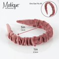 thumbnail image 3 of Motique Accessories Scrunch Headband - 1 Inch Mauve Velvet Headband for Women and Girls, 3 of 5