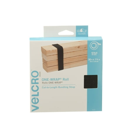 

VELCRO® Brand ONE-WRAP® Double-Sided Self Gripping Multi-Purpose Hook and Loop Tape Reusable 30 x 1 1/2 Roll - Black