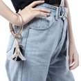 thumbnail image 3 of SAYFUT Handmade Wristlet Round Key Ring Chain Leather/ Silicone Oversized Bracelet Bangle Keychain Holder Tassel for Women Girl, 3 of 6