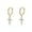 B-Gold Plated, variant on Solid 925 Sterling Silver Cross Hoop Earrings for Women Teens Small CZ Hoop Earrings Huggie Drop