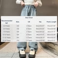 thumbnail image 3 of Guluxicc Girls Baggy Jeans Kids Denim Pants with Bow Tie Embroidered Straight Wide Leg Streetwear Girl Trendy Elastic Waist Pants 4-14 Years, 3 of 9