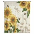 thumbnail image 2 of Sunflowers Sheer Curtains 84 Inches Long, Farmhouse Retro Butterfly Beige Yellow Light Filering Curtains, Breathable Simi Curtain Privacy Drapes for Living Room Bedroom Lightweight Window Treatment, 2 of 9
